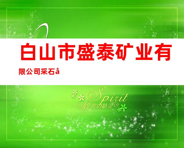 白山市盛泰矿业有限公司采石场一矿