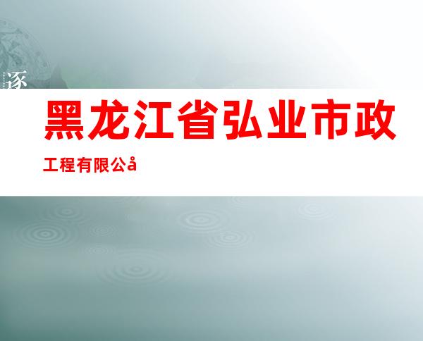 黑龙江省弘业市政工程有限公司